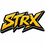 Yellow and black 'STRX' logo on a white background