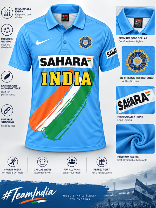 Team India 2003 World cup retro jersey with Custom Name & Number