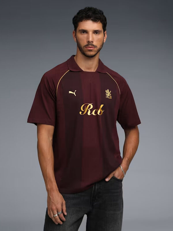 RCB STRIPER TRAVEL POLO T-SHIRT 2026 – MAROON