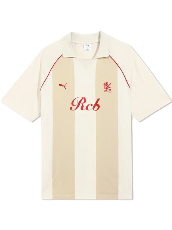 RCB STRIPER TRAVEL POLO T-SHIRT 2026 – SANDAL WHITE