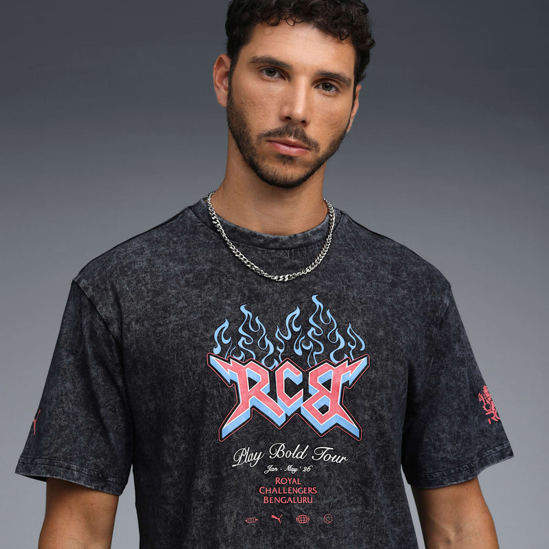 PUMA X RCB 2026 MEN'S PRINTED VINTAGE TEE