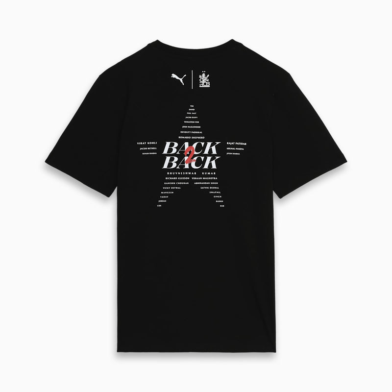 RCB CHAMPIONS T SHIRT 2026 – BLACK – 100% COTTON