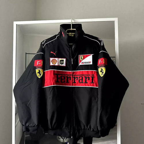 Black Ferrari F1 Unisex Premium Parachute Jacket