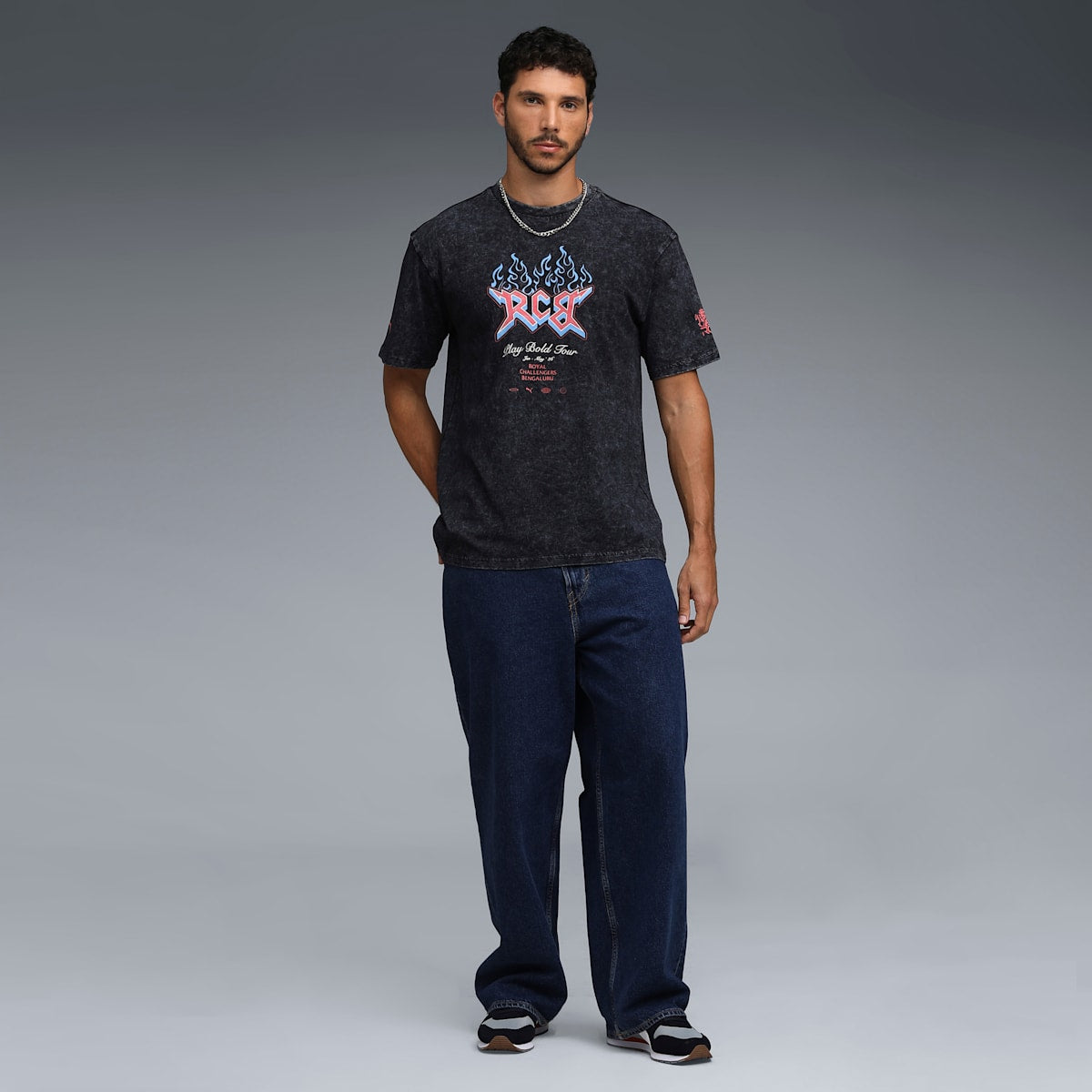 PUMA X RCB 2026 MEN'S PRINTED VINTAGE TEE