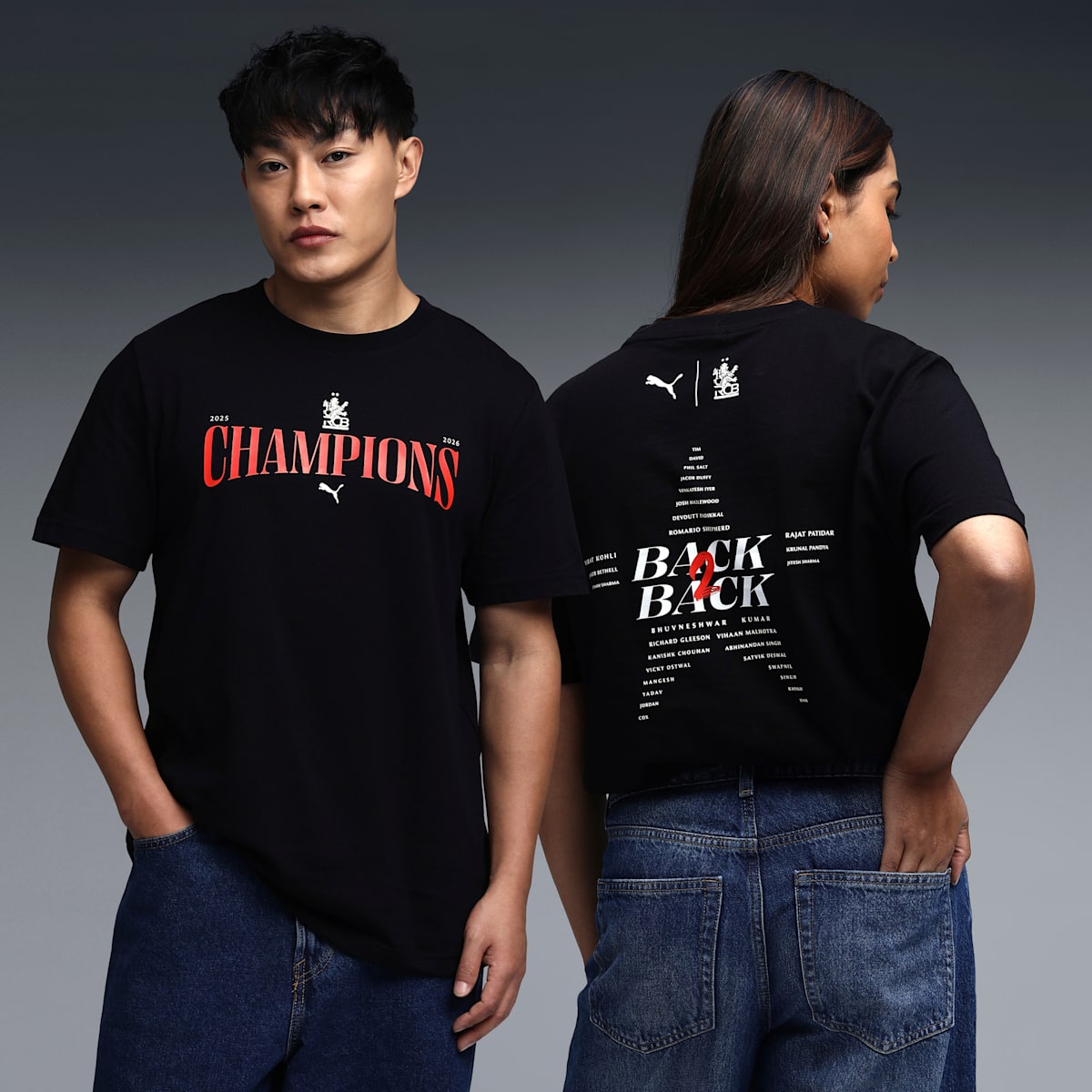 RCB CHAMPIONS T SHIRT 2026 – BLACK – 100% COTTON