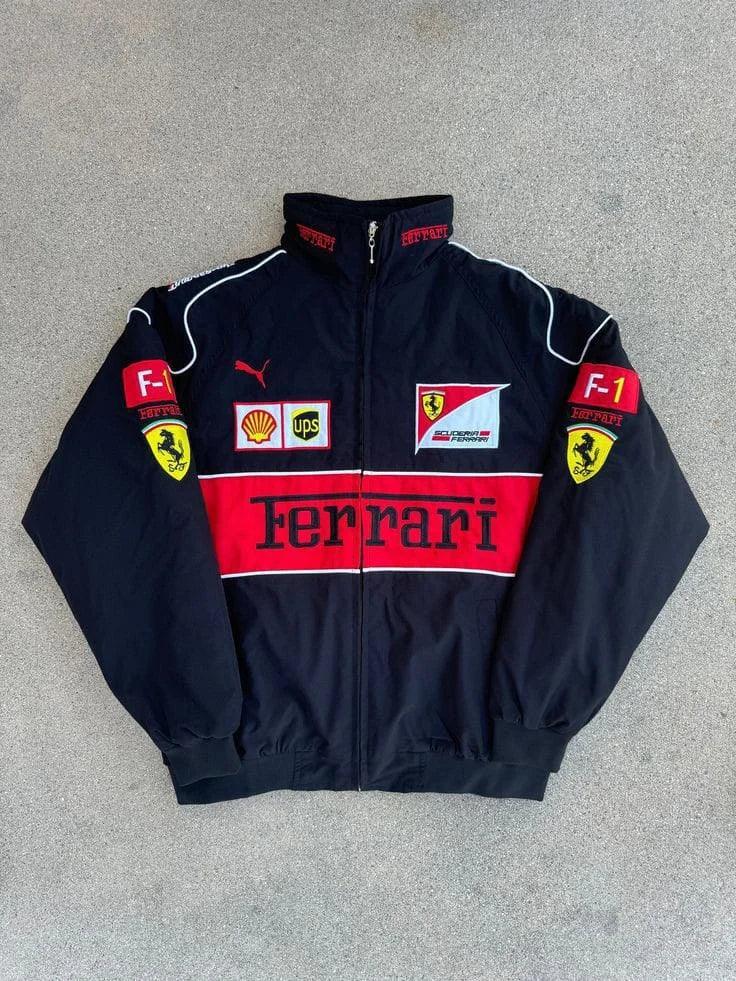 Black Ferrari F1 Unisex Premium Parachute Jacket