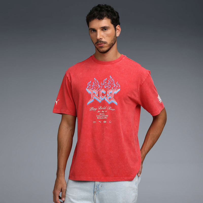 PUMA X RCB 2026 MEN'S PRINTED VINTAGE TEE