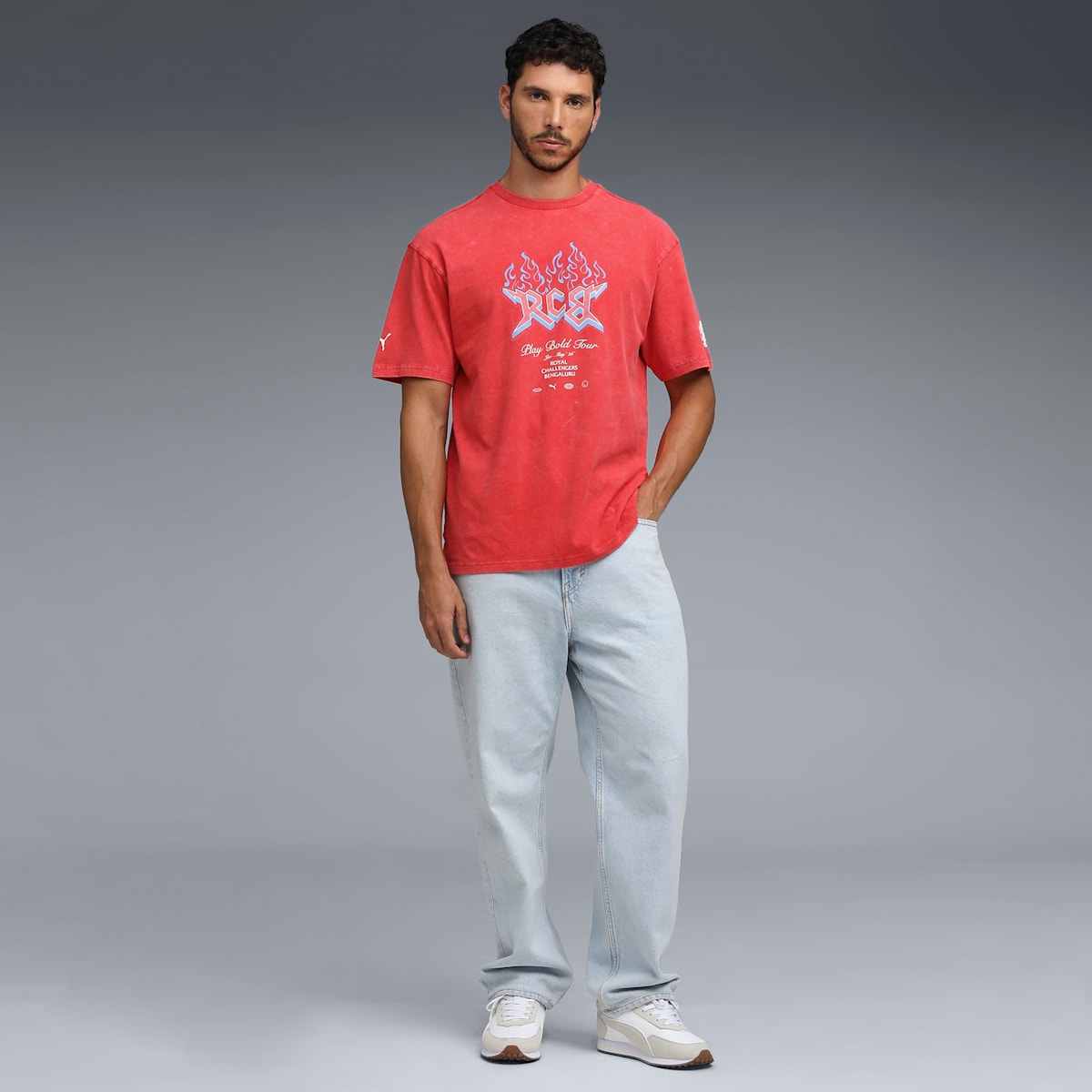 PUMA X RCB 2026 MEN'S PRINTED VINTAGE TEE